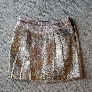 Gold foil mini skirt